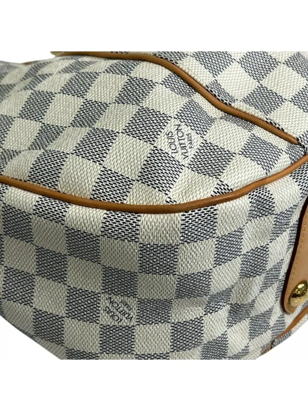 Louis Vuitton Shoulder Bag Galleria PM Damier Azur Canvas White Gold
